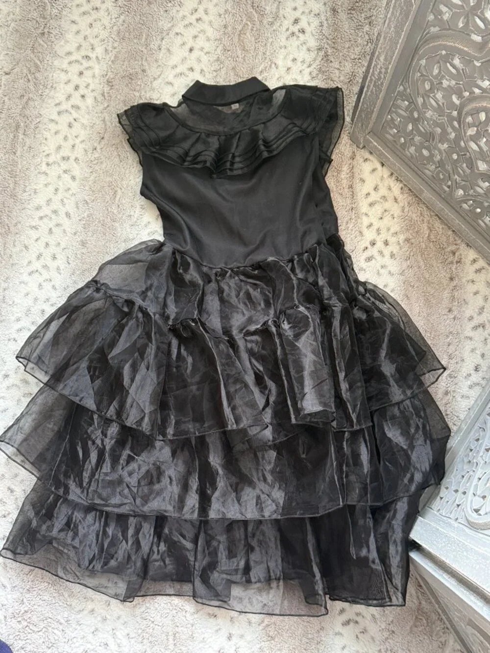 Wednesday Addams black dress girls size 10 Halloween costume whimsigoth grunge